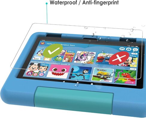 واقي شاشة WD&CD مكون من قطعتين متوافق مع HD 8 Kids/8 Kids Pro 2024 8 بوصة، جراب زجاجي مقسى صديق للبيئة لـ 8 Kids Pro 2024 8 بوصة 【مضاد للخدش 】【مضاد للفقاعات】【عالية الوضوح】 in Kuwait