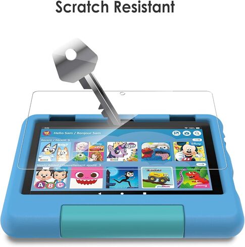 واقي شاشة WD&CD مكون من قطعتين متوافق مع HD 8 Kids/8 Kids Pro 2024 8 بوصة، جراب زجاجي مقسى صديق للبيئة لـ 8 Kids Pro 2024 8 بوصة 【مضاد للخدش 】【مضاد للفقاعات】【عالية الوضوح】 in Kuwait