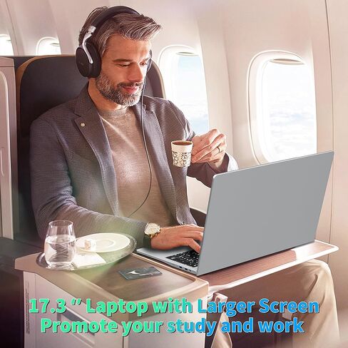17.3" FHD(1920 x 1080) IPS Business Laptop Computer, 16GB DDR4 RAM 512GB SSD, Celeron N5095 Quad-Core Processor,Win 11 Pro PC, HDMI, Fingerprint Reader, Backlit KB,BT 5.0/WiFi,Silver in Saudi Arabia