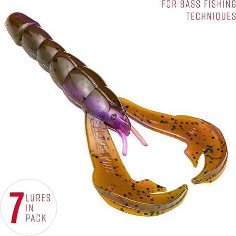 Strike King (RGCRW-807) Rage Craw 4 Fishing Lure, 807 - Green Pumpkin Purple Swirl, 4", 2 Realistic Pinchers in Saudi Arabia