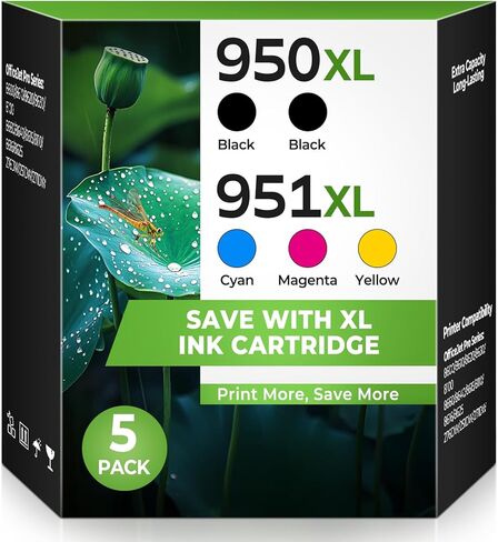 950XL 951XL Ink Cartridges Combo Pack for OfficeJet Pro 8600 8620 8610 Compatible with Hp 950XL 951XL Ink Cartridge for OfficeJet Pro 8600 8610 8620 8630 8660 8110 8625 276 251 271DW Printer(5 Pack) in Kuwait