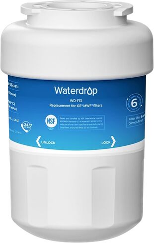 Waterdrop MWF Refrigerator Water Filter, Replacement for GE® Smart Water MWF, MWFINT, MWFP, MWFA, GWF, HDX FMG-1, Kenmore 9991, GSE25GSHECSS, WFC1201, RWF1060, 197D6321P006 in Saudi Arabia