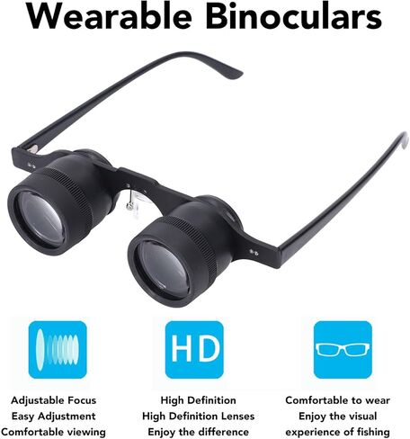10X Fishing Binoculars Fishing Telescope Scope Adjustable Focus HD Buoy Magnifier Individual Focus Pupil Distance Adjustment with Optical Lens for in Kuwait