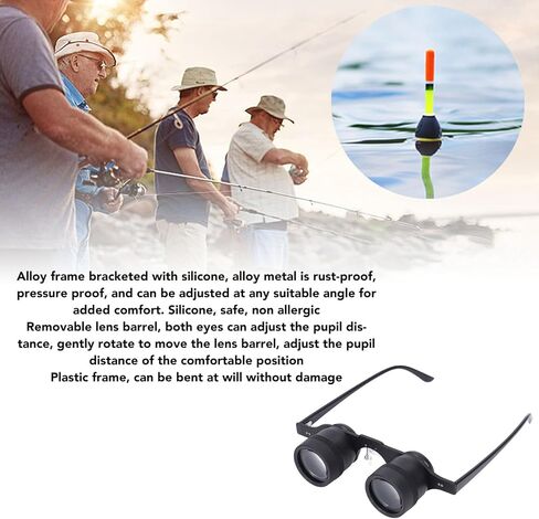 10X Fishing Binoculars Fishing Telescope Scope Adjustable Focus HD Buoy Magnifier Individual Focus Pupil Distance Adjustment with Optical Lens for in Kuwait