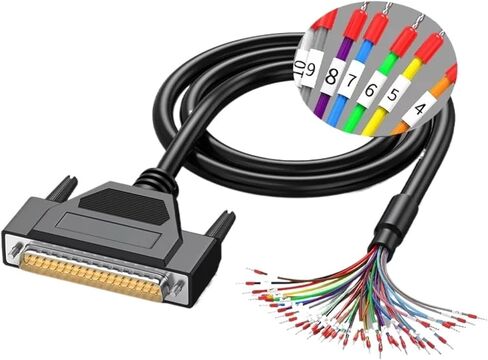 1pcs DB44 DB37 DB50 DB62 Connector Cable w Numbered Tube Shield I/O Cord Plug DB37/44/50/62 Pin Terminal Wire HDB44(DB37 Male,1M) in Saudi Arabia