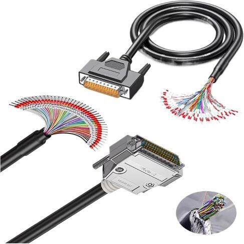 1pcs DB44 DB37 DB50 DB62 Connector Cable w Numbered Tube Shield I/O Cord Plug DB37/44/50/62 Pin Terminal Wire HDB44(DB37 Male,1M) in Saudi Arabia