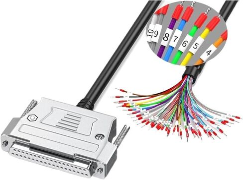 1pcs DB44 DB37 DB50 DB62 Connector Cable w Numbered Tube Shield I/O Cord Plug DB37/44/50/62 Pin Terminal Wire HDB44(DB37 Male,1M) in Saudi Arabia
