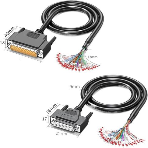 1pcs DB44 DB37 DB50 DB62 Connector Cable w Numbered Tube Shield I/O Cord Plug DB37/44/50/62 Pin Terminal Wire HDB44(DB37 Male,1M) in Saudi Arabia