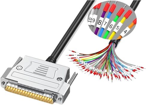 1pcs DB44 DB37 DB50 DB62 Connector Cable w Numbered Tube Shield I/O Cord Plug DB37/44/50/62 Pin Terminal Wire HDB44(DB37 Male,1M) in Saudi Arabia
