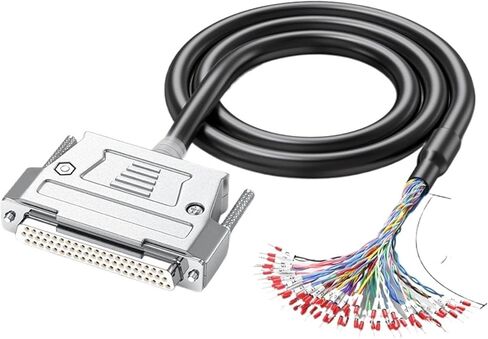 1pcs DB44 DB37 DB50 DB62 Connector Cable w Numbered Tube Shield I/O Cord Plug DB37/44/50/62 Pin Terminal Wire HDB44(DB37 Male,1M) in Saudi Arabia