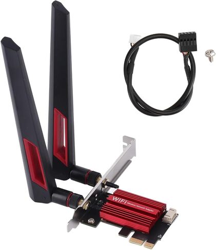 PCIE WiFi Card, 1200Mbps Wireless Speed 2.4G 5G Dual Band Bluetooth 4.0 PCIE Network Card with 2 10dBi Antennas, for 7 8 10 11 in Kuwait