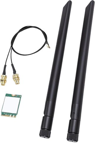 بطاقة لاسلكية Zopsc WiFi 6E M.2، محول شبكة ثلاثي النطاق 2.4 جيجا 5 جيجا 6 جيجا هرتز بلوتوث 5.3 PCIe مع هوائي مزدوج 8 ديسيبل، لسطح المكتب المحمول 10 11 in Kuwait