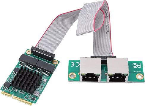 محول Mini PCIe Gigabit Ethernet، بطاقة شبكة مزدوجة المنفذ مع واجهات RJ45 لأجهزة الكمبيوتر الصناعية وأجهزة الكمبيوتر ذات اللوحة الواحدة in Kuwait