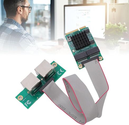 محول Mini PCIe Gigabit Ethernet، بطاقة شبكة مزدوجة المنفذ مع واجهات RJ45 لأجهزة الكمبيوتر الصناعية وأجهزة الكمبيوتر ذات اللوحة الواحدة in Kuwait