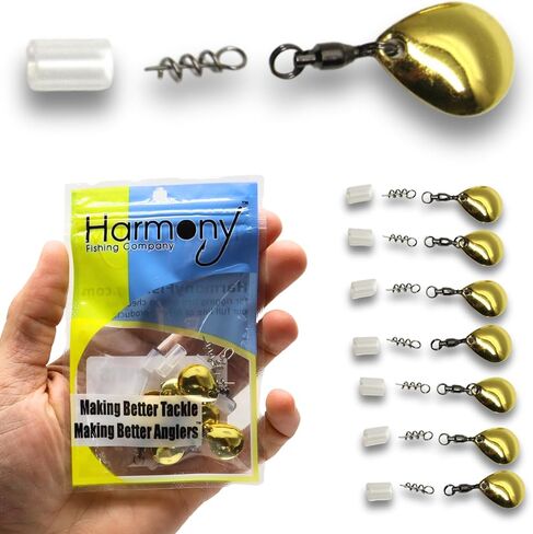[7 Pack] Tail Spinners (Hitchhikers for Soft Plastic/senko Fishing Lures, Willow or Colorado Blade) in Kuwait