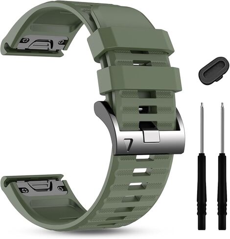 22mm Quickfit Watch Bands for tactix 8/Fenix 8 pro 47mm/7 Pro/6 Pro/5 Plus/quatix 8 47mm/7 Pro/7/6,Silicone Sport Strap Compatible with Garmin Fenix E/Descent G2/G1 Solar/Forerunner 945/955/965/970 in Kuwait