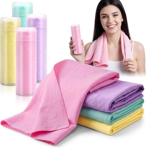 4 Pcs Swim Chamois Towel Swim Towel Shammy Towel Swimming Towel Sports Towel Swimmers Towel for Diving Swimming Triathlons and Other Water Sports, 13 X17inch, 4 Colors in Saudi Arabia