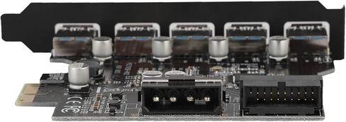 Dioche PCIe إلى USB 3.0 بطاقة توسيع 5 منافذ محول عالي السرعة مع دعم UASP لنقل البيانات بشكل أسرع متوافق مع 10/8/7 وفتحات PCIe X1 X4 X16 محول محور USB للكمبيوتر المكتبي in Kuwait