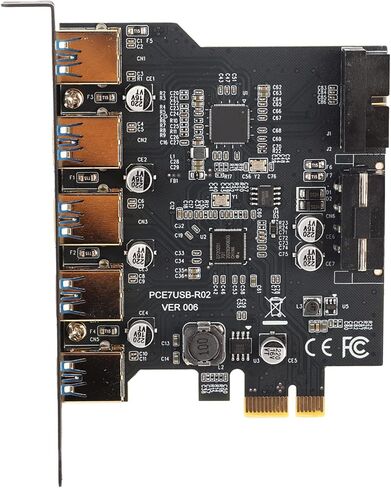 Dioche PCIe إلى USB 3.0 بطاقة توسيع 5 منافذ محول عالي السرعة مع دعم UASP لنقل البيانات بشكل أسرع متوافق مع 10/8/7 وفتحات PCIe X1 X4 X16 محول محور USB للكمبيوتر المكتبي in Kuwait