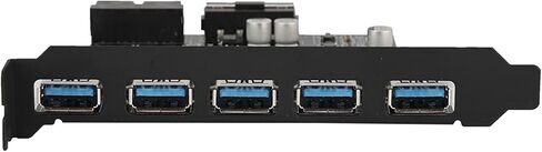 Dioche PCIe إلى USB 3.0 بطاقة توسيع 5 منافذ محول عالي السرعة مع دعم UASP لنقل البيانات بشكل أسرع متوافق مع 10/8/7 وفتحات PCIe X1 X4 X16 محول محور USB للكمبيوتر المكتبي in Kuwait