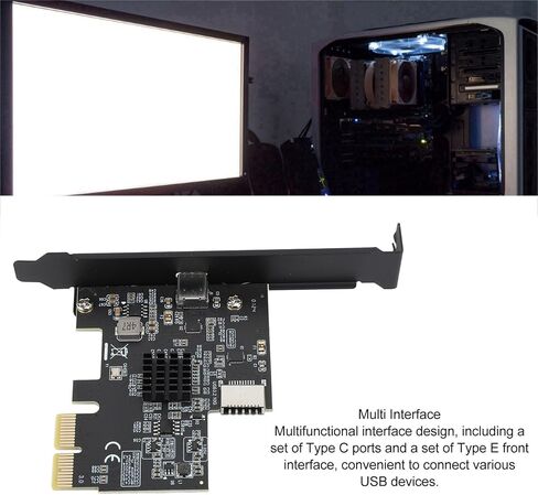 Sonew USB 3.2 GEN2 Expansion Card 10Gbps PCIE 2X with Type C and Type E Ports for ASMedia ASM3142 Chip in Kuwait
