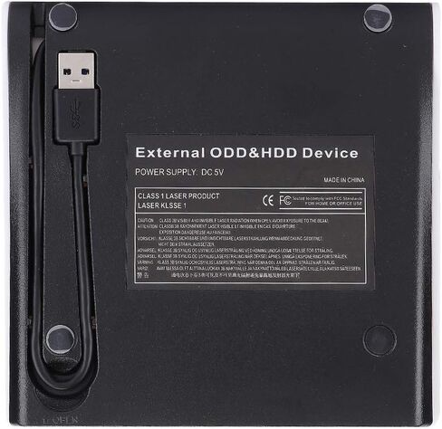 SUNGOOYUE USB 3.0 External CD Drive Enclosure Optical Drive Case Portable Plug and Play for Laptop with 5Gbps Transfer Rate Compatible 9.5mm HDD ODD (Black) in Kuwait