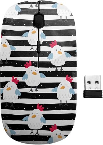 2.4GHz USB Wireless Mouse, Chickens Pattern, Ergonomic Slim Computer Mice for Kids in Kuwait