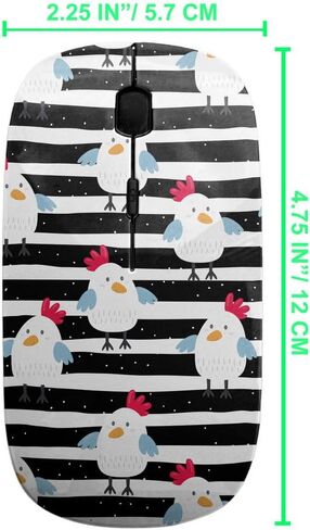 2.4GHz USB Wireless Mouse, Chickens Pattern, Ergonomic Slim Computer Mice for Kids in Kuwait