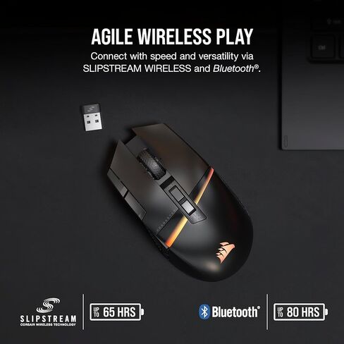 Corsair DARKSTAR RGB Wireless Gaming Mouse for MMO, MOBA - 26,000 DPI - 15 Programmable Buttons - Up to 80hrs Battery - iCUE Compatible - Black in Saudi Arabia