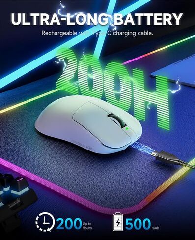 ماوس الألعاب اللاسلكي VGN Dragonfly F1 MOBA، خفيف الوزن 55 جرام، مستشعر بصري PAW3395 26K DPI، إحساس النقر باللمس الأمثل، ما يصل إلى 200 ساعة، دعم الاقتراع 4000 هرتز، ماوس الرياضات الإلكترونية، أبيض in Kuwait