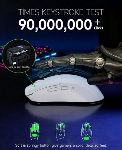 ماوس الألعاب اللاسلكي VGN Dragonfly F1 MOBA، خفيف الوزن 55 جرام، مستشعر بصري PAW3395 26K DPI، إحساس النقر باللمس الأمثل، ما يصل إلى 200 ساعة، دعم الاقتراع 4000 هرتز، ماوس الرياضات الإلكترونية، أبيض in Kuwait