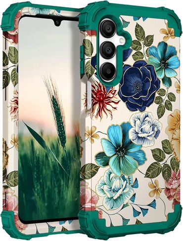 حافظة Hocase لهاتف Galaxy A16 5G، حماية شديدة التحمل ضد الصدمات من مطاط السيليكون الناعم + حافظة واقية هجينة من البلاستيك الصلب لهاتف Samsung Galaxy A16 5G (6.7") 2025 - زهور البط البري in Kuwait