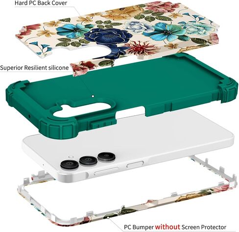حافظة Hocase لهاتف Galaxy A16 5G، حماية شديدة التحمل ضد الصدمات من مطاط السيليكون الناعم + حافظة واقية هجينة من البلاستيك الصلب لهاتف Samsung Galaxy A16 5G (6.7") 2025 - زهور البط البري in Kuwait