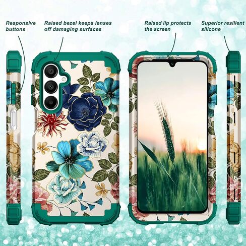 حافظة Hocase لهاتف Galaxy A16 5G، حماية شديدة التحمل ضد الصدمات من مطاط السيليكون الناعم + حافظة واقية هجينة من البلاستيك الصلب لهاتف Samsung Galaxy A16 5G (6.7") 2025 - زهور البط البري in Kuwait