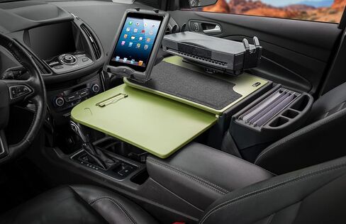 مكتب السيارة AutoExec GripMaster لمحطة عمل سيارتك والمكتب المحمول، ضوء ليموني، مع حامل الطابعة وحامل الكمبيوتر اللوحي in Kuwait