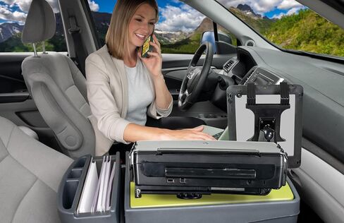 مكتب السيارة AutoExec GripMaster لمحطة عمل سيارتك والمكتب المحمول، ضوء ليموني، مع حامل الطابعة وحامل الكمبيوتر اللوحي in Kuwait