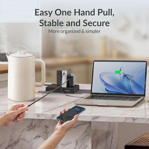 Gitryin Laptop Charging Station, 140W, 4 * 65W Retractable USB C Chargers, 10 Type C Ports with Cooling Power Strip, 400W Charging Hub in Kuwait