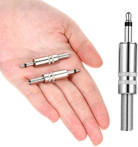Headphone Jack Replacement 3.5mm Mono Plug 1/8 Inch Stereo Replacement Plug Jack, 6 PCS Metal Ts Mono Male Plugs Audio Cable Connector Adapter in Kuwait