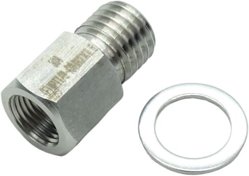 1 قطعة M12 x 1.5 ذكر متري إلى 1/8 "NPT الأنابيب أنثى مقياس محول الفولاذ 304 in Kuwait