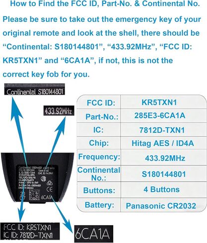 Smart Key Fob for Nissan Altima 2019-2021, Alliskeys Proximity Remote Control Key Fob Compatible wtih Nissan Altima 2019-2021 KR5TXN1 285E3-6CA1A S180144801 in Kuwait