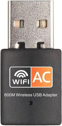 محول USB WiFi للكمبيوتر الشخصي، محول شبكة لاسلكية USB Wi-fi 600M USB 802.11ac مع نطاق مزدوج 2.4 جيجا هرتز/5 جيجا هرتز محول 2dbi عالي الكسب لأجهزة الكمبيوتر المحمول المكتبية التي تدعم Windows وMAC OS وLinux in Kuwait