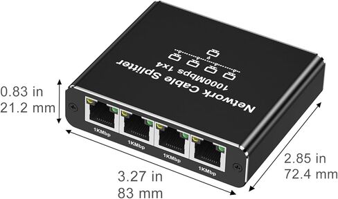 موزع جيجابت إيثرنت 1 إلى 4 - مقسم شبكة مع كابل طاقة USB، محول إنترنت RJ45 بسرعة 1000 ميجابت في الثانية لكابل Cat 5/5e/6/7/8 [4 أجهزة متصلة بالشبكة في وقت واحد] in Kuwait