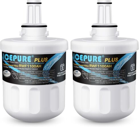 ICEPURE DA29-00003G NSF401&473&53&42&372 Certified Replacement for Samsung DA29-00003A, Aqua-Pure Plus DA29-00003B, HAFCU1, RS22HDHPNSR RSG257AARS RF267AERS, HDX-FMS-1 Refrigerator Water Filter, 2PACK in Saudi Arabia