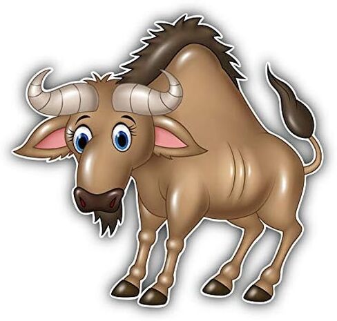 Cartoon Wildebeest Animal Decorative Scrapbooking Sticker Waterproof Vinyl Stickers for Water Bottle, Laptop & Phone Case – 50 Pack in Kuwait