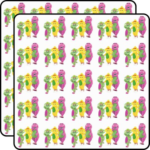 Barney The Dinosaur and Co. Purple Green Yellow Friends Baby Bop BJ TV Show Characters Group 1 Inch Vinyl Stickers 50pcs Water Bottle Laptop Phone in Kuwait