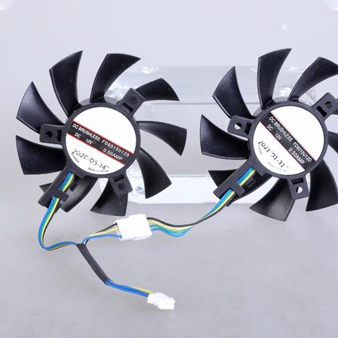 1 زوج 75 مللي متر بطاقة الرسومات التبريد VGA مروحة FD8015U12D 4Pin 12 فولت مبردات مروحة ل GTX1660Ti RTX2060 الألعاب OC in Kuwait