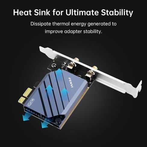 بطاقة Wi-Fi 7 PCIe QCNCM865 Bluetooth 5.4 6 جيجا هرتز حتى 5.8 جيجا بايت في الثانية 320 ميجا هرتز MLO هوائي خارجي لأجهزة الكمبيوتر المكتبية ومحول الشبكة عالي السرعة فقط لنظام التشغيل Windows 11 64 بت in Kuwait