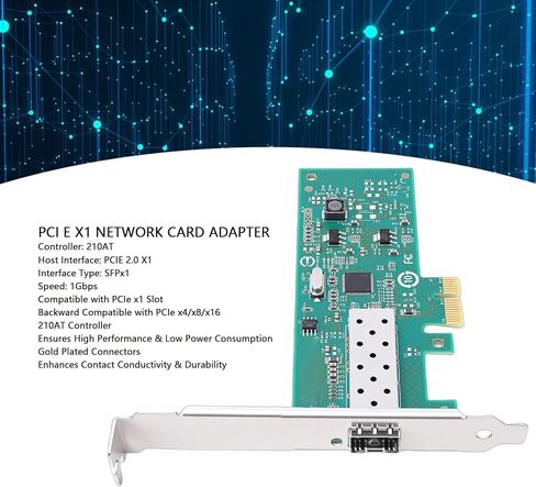 LICAEVEY PCIE X1 NIC Network Card, Single SFP + Port 1GB PCI Express 2.0 X1 Ethernet Adapter with 210AT chip, Desktop PCIE Network Card in Kuwait