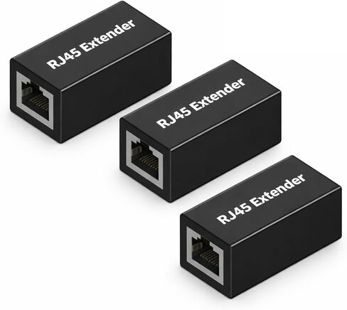 RJ45 Ethernet Coupler 10Gbps (3-Pack), Female to Female Ethernet Extender Adapter for Cat8 Cat7 Cat6 Cat5e Cat5 Cables, Aluminum Alloy High-Speed Connector in Kuwait
