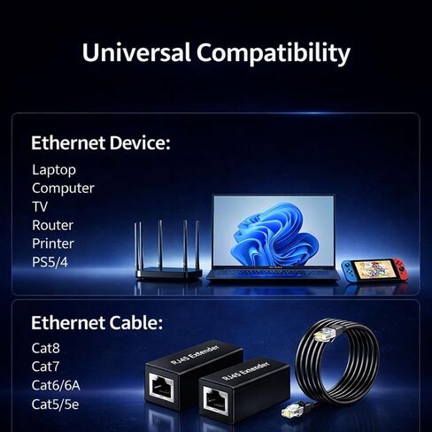 RJ45 Ethernet Coupler 10Gbps (3-Pack), Female to Female Ethernet Extender Adapter for Cat8 Cat7 Cat6 Cat5e Cat5 Cables, Aluminum Alloy High-Speed Connector in Kuwait